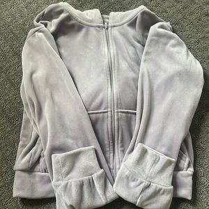 Velvet lavender cropped hoodie